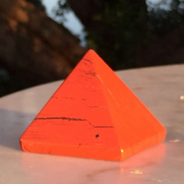 Red jasper pyramid