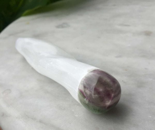 Fluorite and selenite massage wand