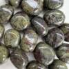 tumble polished dragonstone green epidote red piemontite natural rock specimen