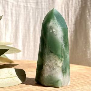 Aventurine tower natural green quartz six sided point