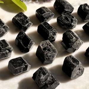 natural nuggets of black tourmaline
