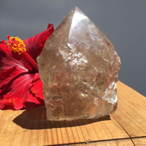 Smokey quartz - part polished