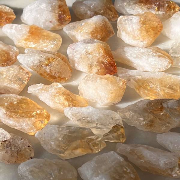 citrine points, natural shape heat treated