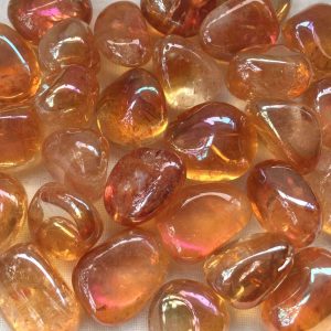 tangerine aura quartz tumblestones