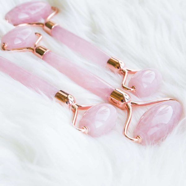 rose quartz facial rollers pink quartz with rose gold