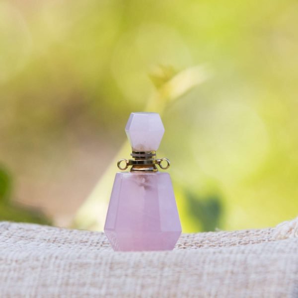 Rose quartz perfume bottle