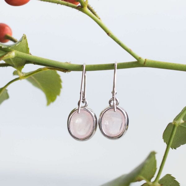 Rose quartz earrings