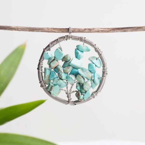 Turquoise tree of life pendant