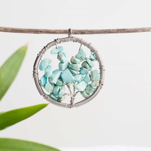 Turquoise tree of life pendant - Image 2