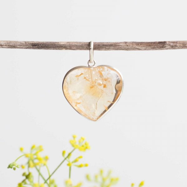 Golden quartz pendant