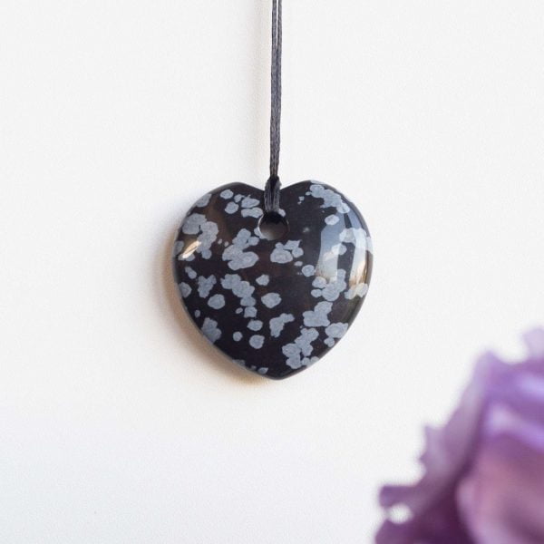 Snowflake obsidian pendant