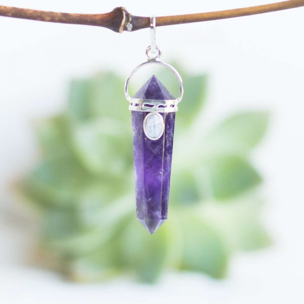 Amethyst and moonstone pendant