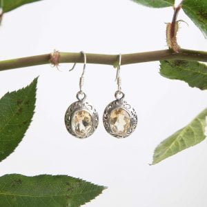 Citrine earrings indian silver