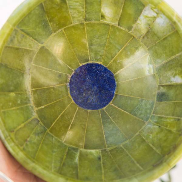 Serpentine and lapis lazuli bowl - Image 4