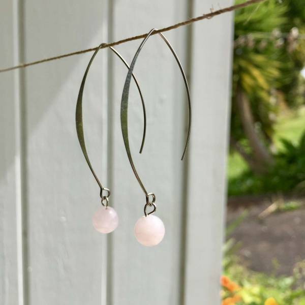 Rose quartz earrings - Image 3