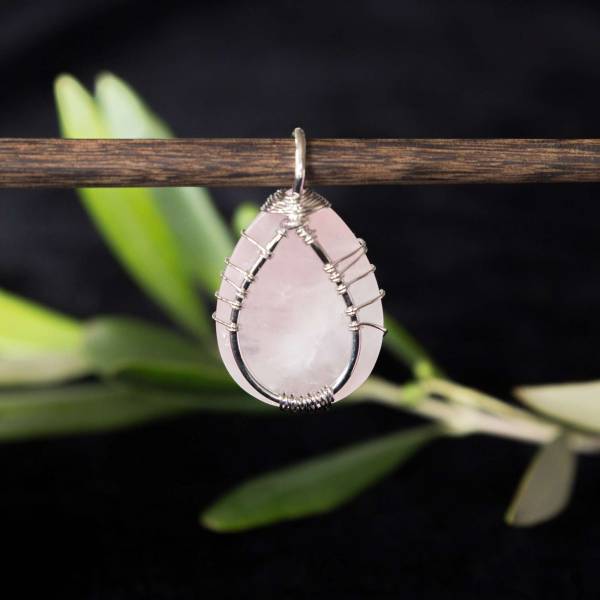 Rose quartz tree of life pendant - Image 2