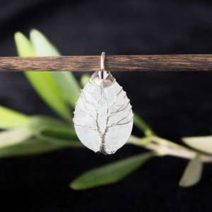 Quartz tree of life pendant