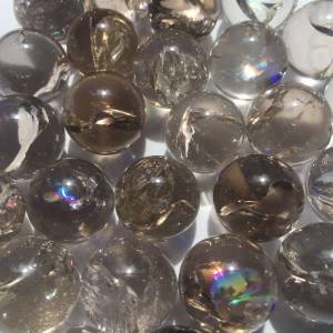 Smokey quartz spheres