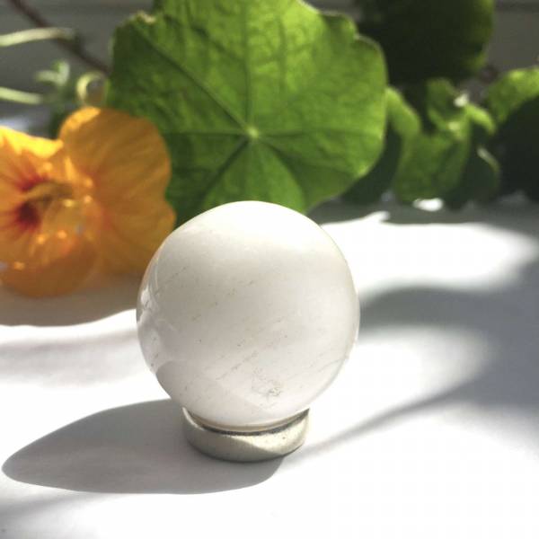 Snow quartz sphere