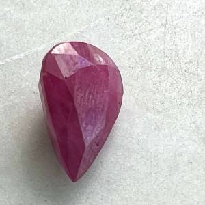 teardrop facet cut ruby gemstone