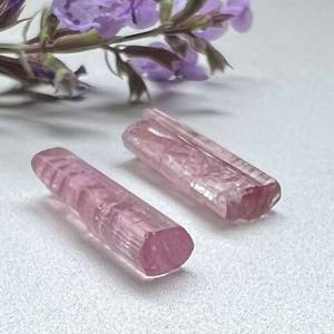 uncut pink tourmaline gemstones