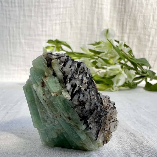 Emerald with tourmaline