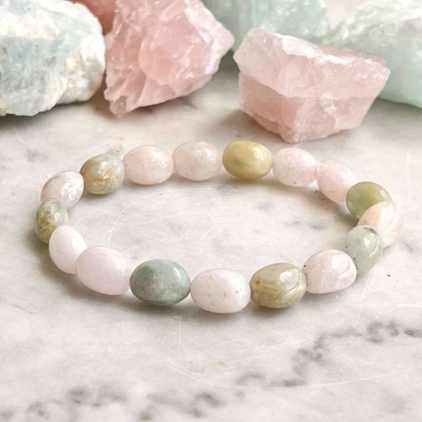 Morganite and aquamarine bracelet