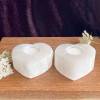 Selenite tea light heart shaped