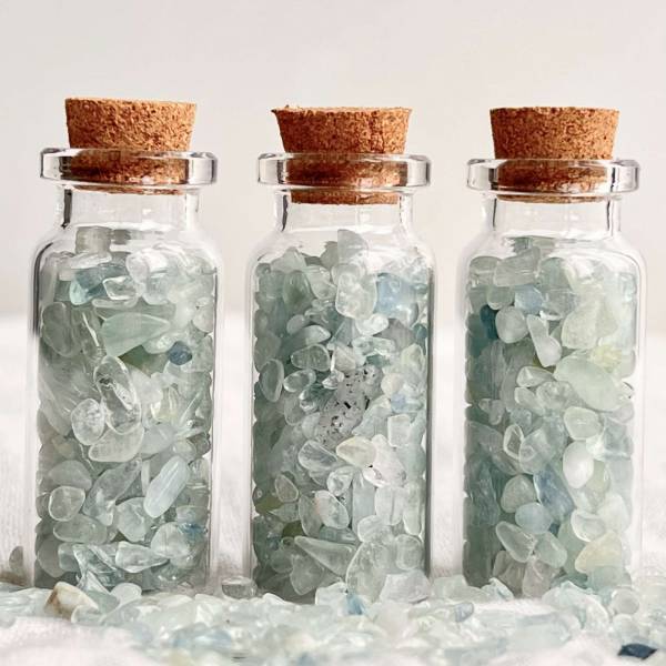Aquamarine gem bottle