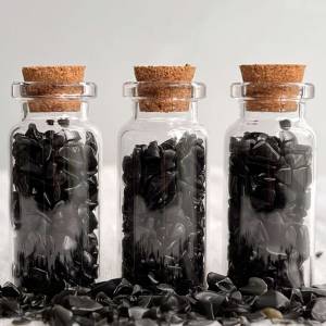 black obsidian gem bottle