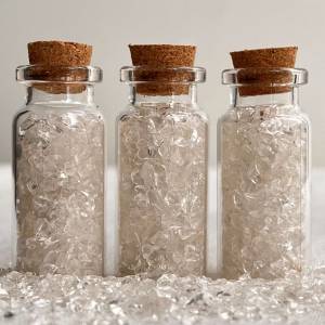 clear quartz gem bottle