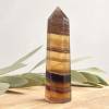 Golden fluorite tower six sided point