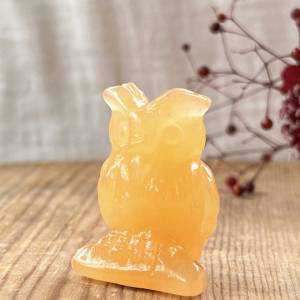 Orange calcite owl