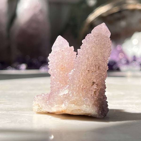 Cactus drusy amethyst cluster - Image 6