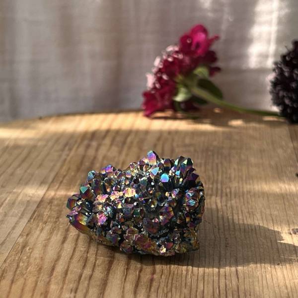 Rainbow aura quartz cluster - Image 3