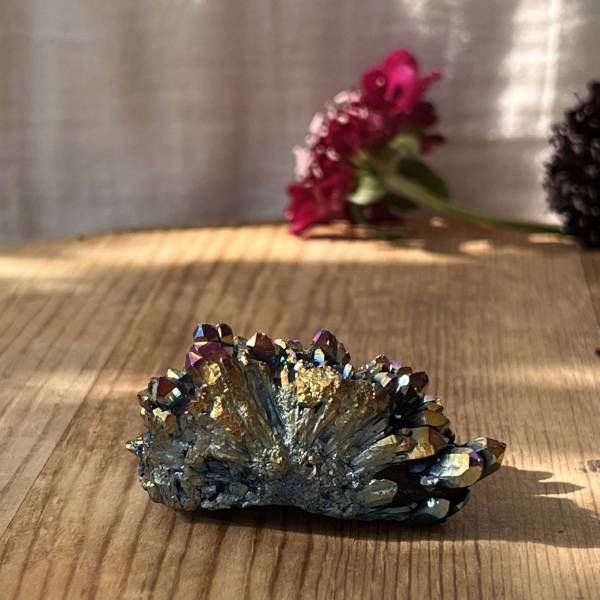 Rainbow aura quartz cluster - Image 4