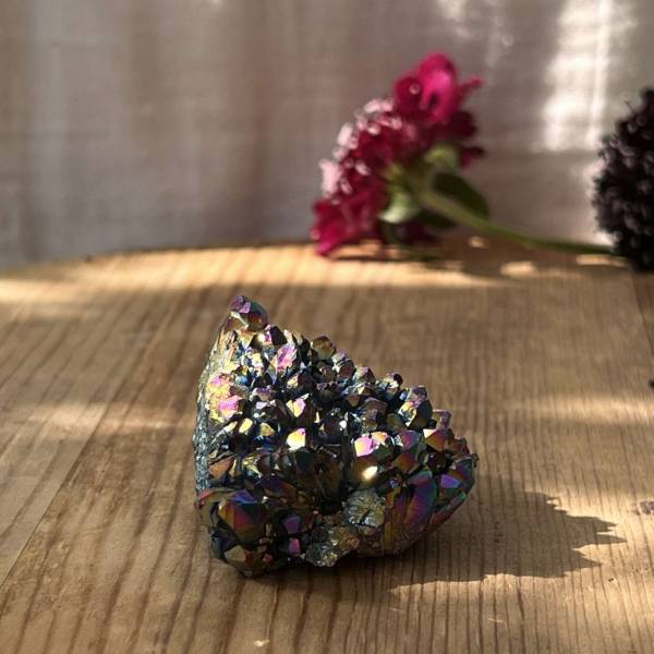 Rainbow aura quartz cluster - Image 5