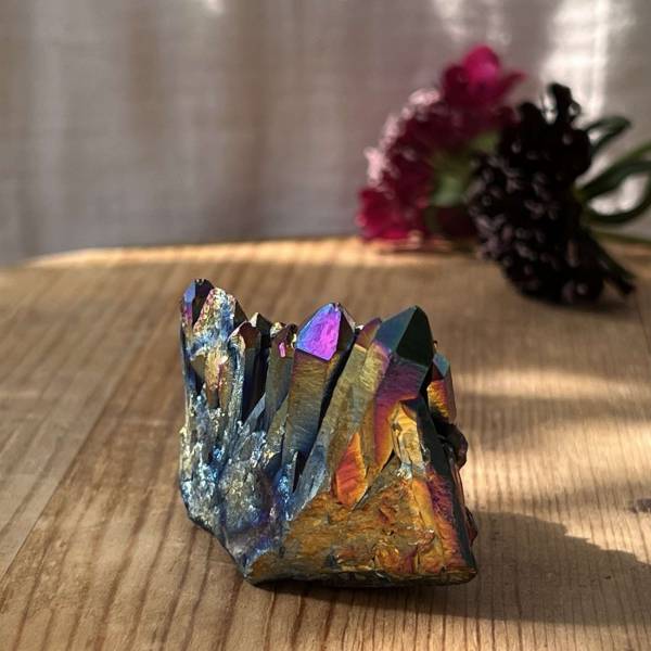 Rainbow aura quartz cluster - Image 4