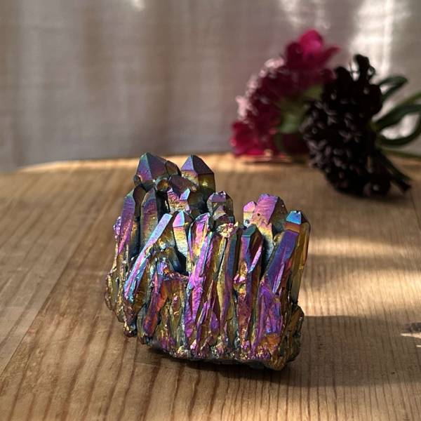 Rainbow aura quartz cluster - Image 3