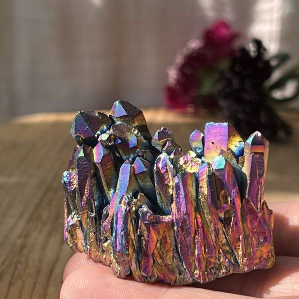 Rainbow aura quartz cluster - Image 2