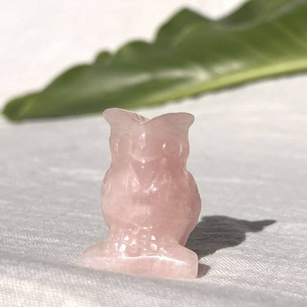 Rose quartz owl