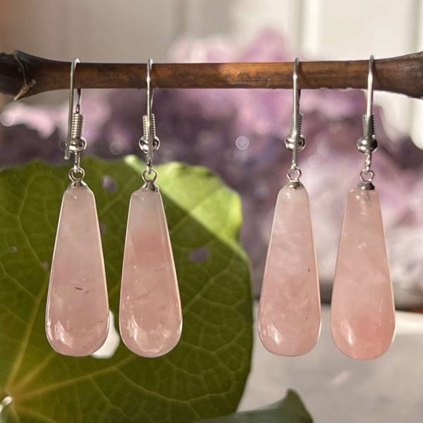 Rose quartz earrings - Image 2