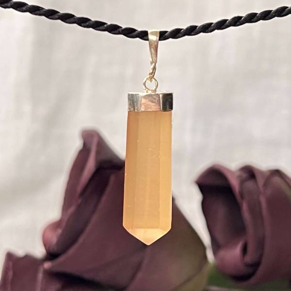 Honey calcite pendant