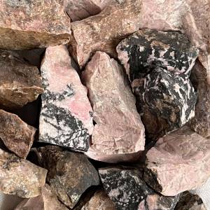 natural black and pink rhodonite