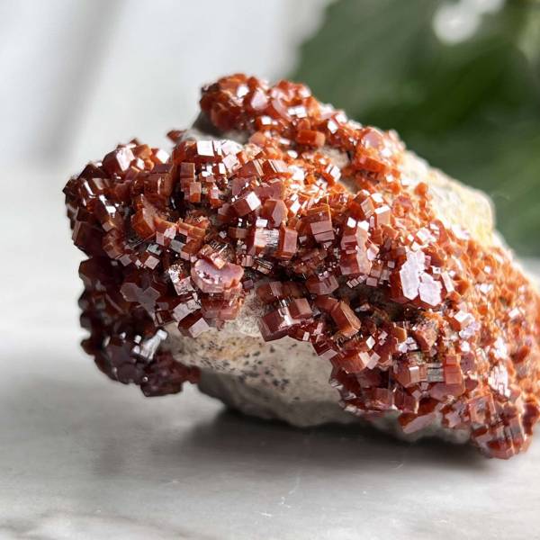 Vanadinite on gypsum