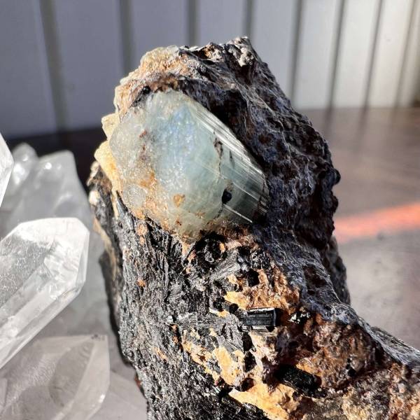 Emerald with tourmaline