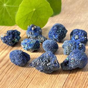natural spheres of deep blue azurite