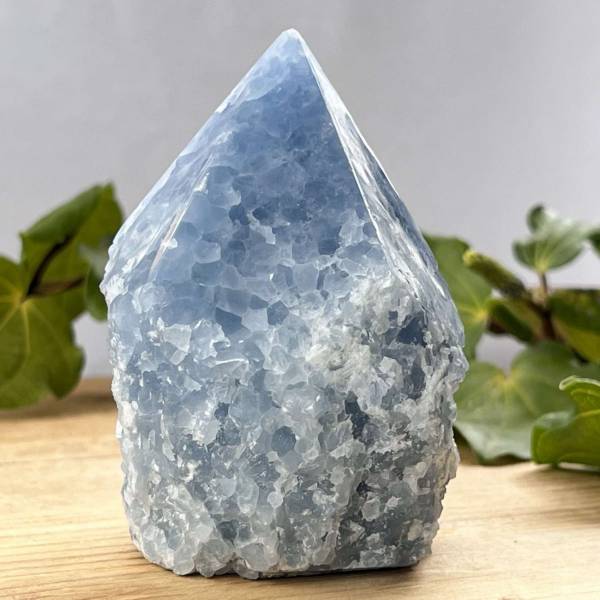 Blue calcite - part polished - Image 4