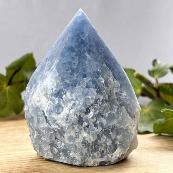 Blue calcite - part polished - Image 6