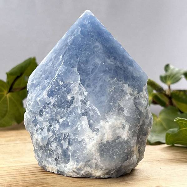 Blue calcite - part polished - Image 7